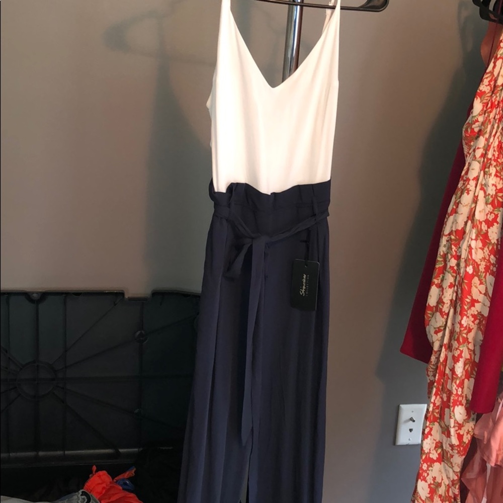 Wide Leg Combo Jumpsuit